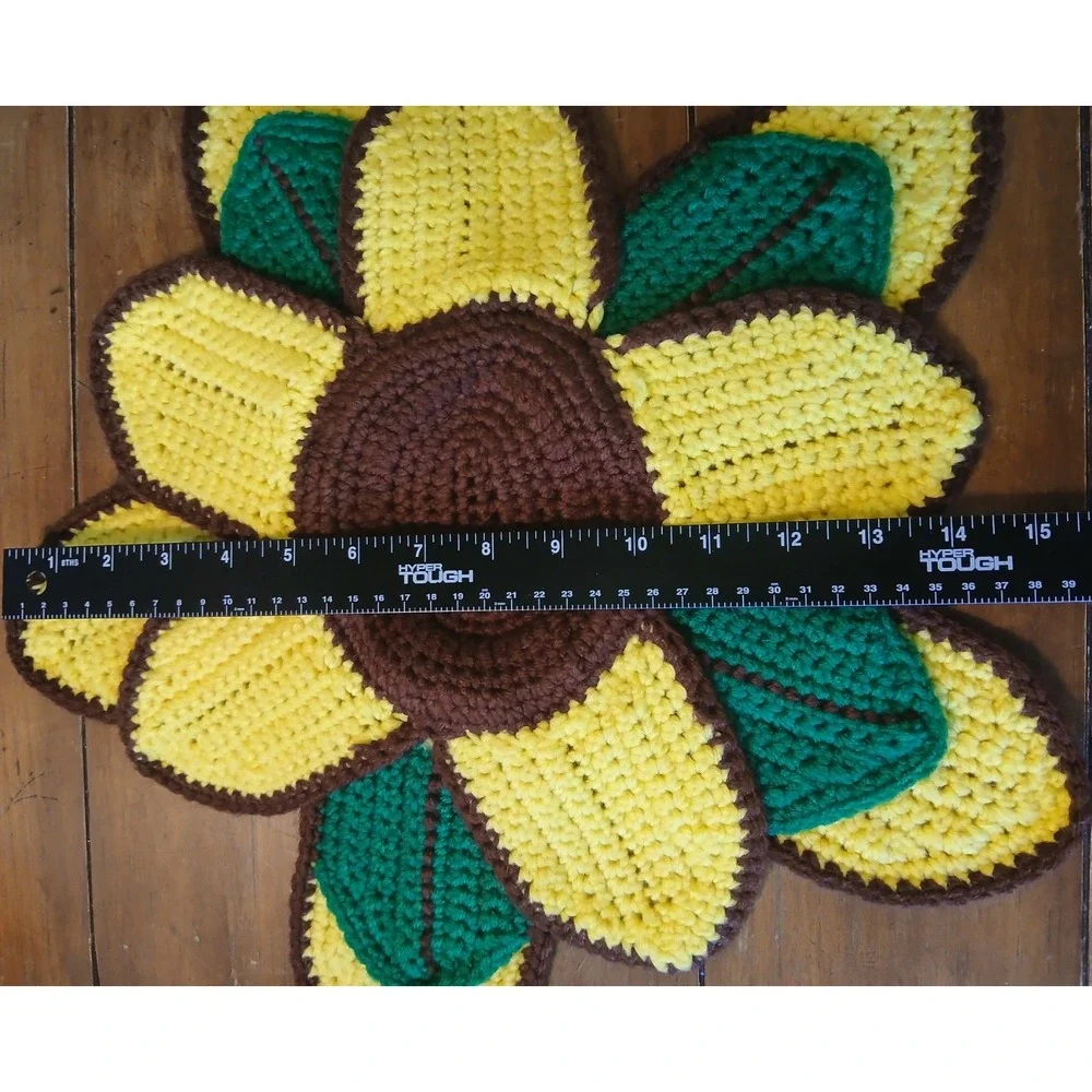 Set of‎ 2 crocheted sunflowers, intended for decorative purposes  16X16 #274C